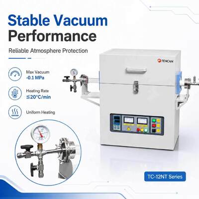 TENCAN 1200C 1400C 1600C Οριζόντιος φούρνος σωλήνα κενού Εργαστήριο διαίρεσης συντριβής CVD Κουάρτζιο αλουμινένιο σωλήνα φούρνο