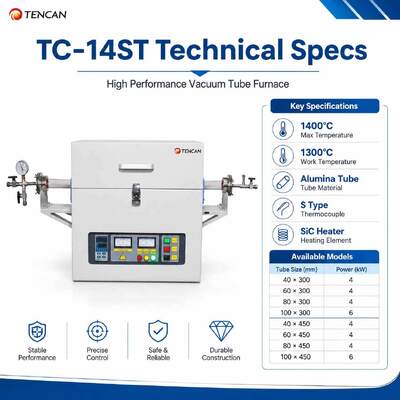 Lab Vacuum Electric Tubular Furnace Large High Temperature 1400C Single Zone Tube Furnace Price with Big High Purity Quartz Tube