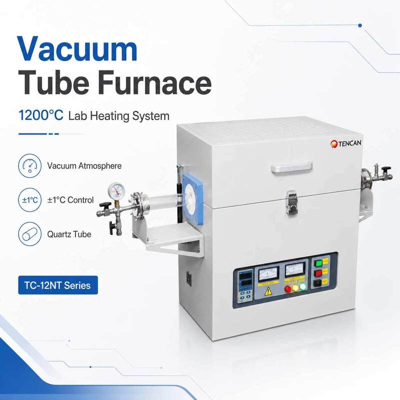 TENCAN 1200C 1400C 1600C Οριζόντιος φούρνος σωλήνα κενού Εργαστήριο διαίρεσης συντριβής CVD Κουάρτζιο αλουμινένιο σωλήνα φούρνο